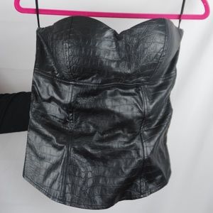 Black pleather corset